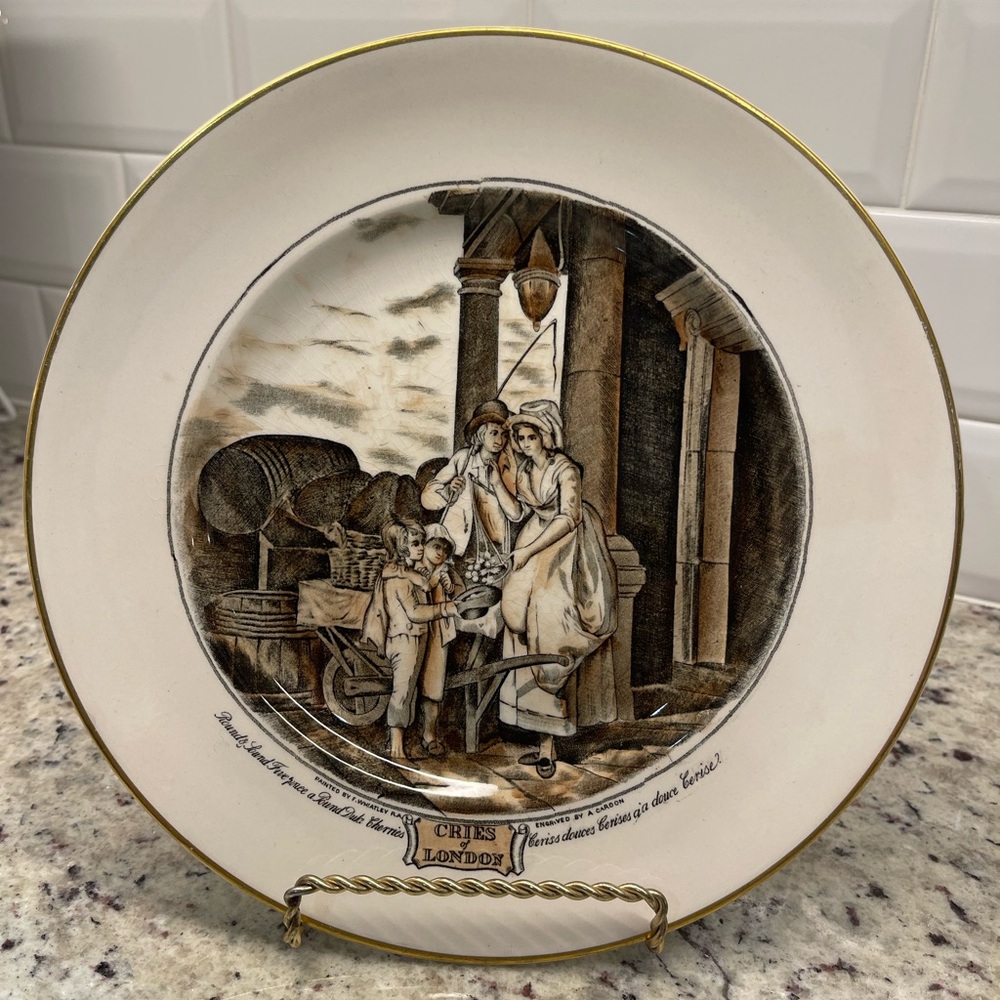 Vintage "CRIES OF LONDON" Series set of Three plates by Adams England 1657